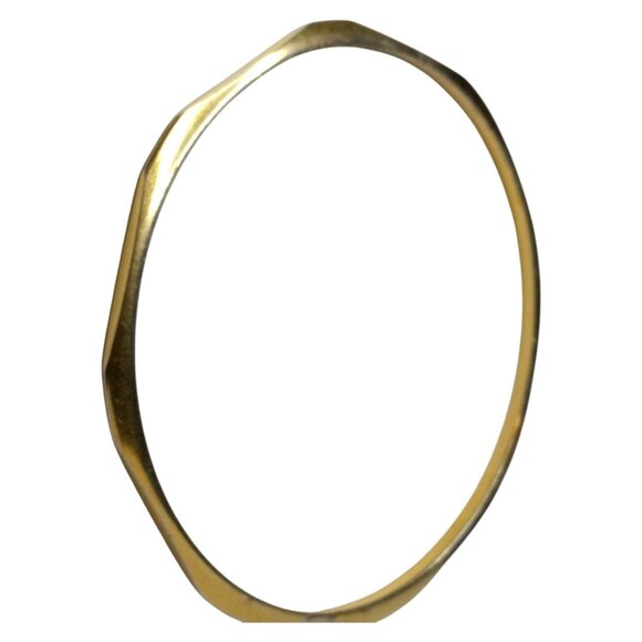 MONET Signed Vintage Gold Tone Octagonal Bangle Bracelet Thin Plated Band Brass - Picture 5 of 8